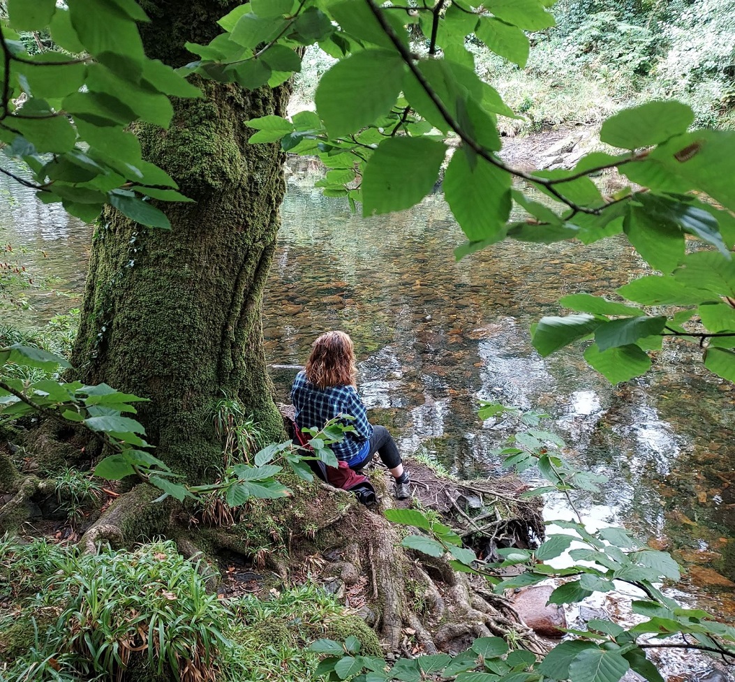 Forest bathing by a river
